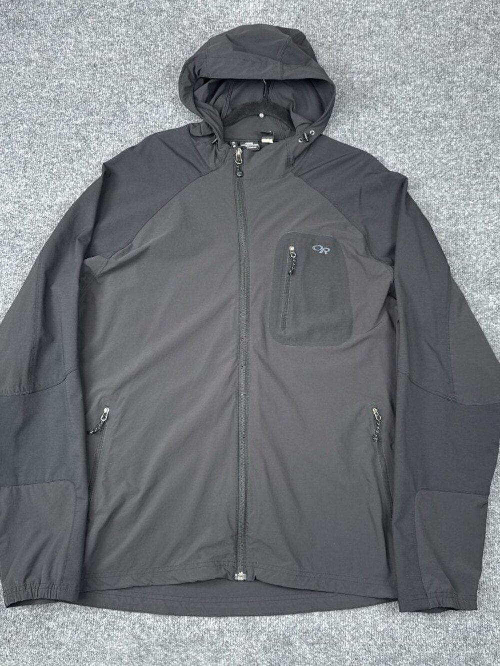 Outdoor Research Softshell Hoodie Jacket XL Black Charcoal